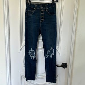 CARMAR Button fly distressed jeans